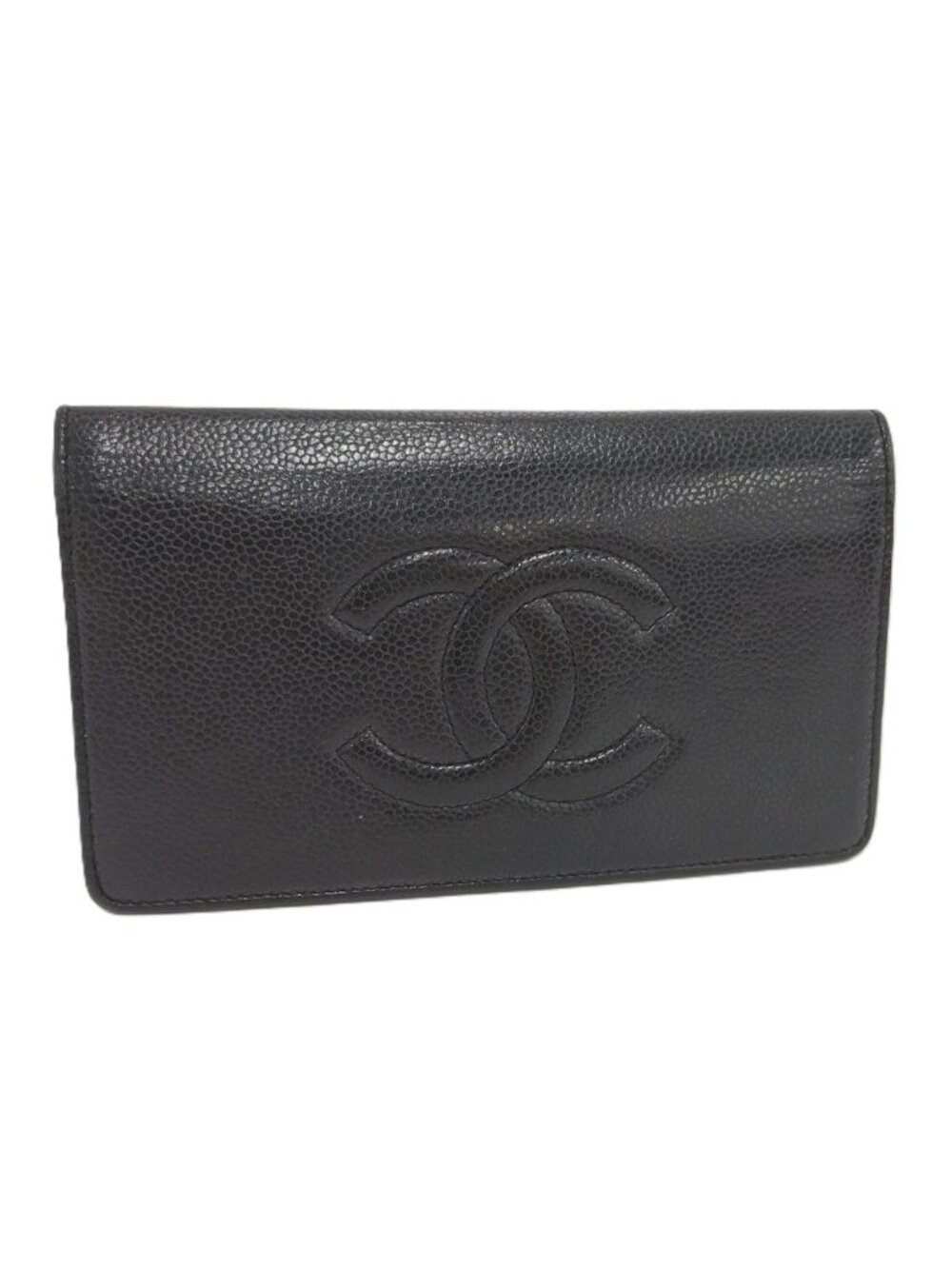 Chanel CC Logo Bifold Wallet Leather Black
